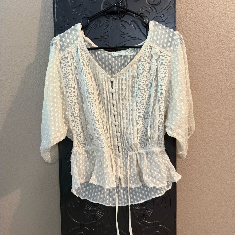 Kimchi Blue Cream Textured Blouse